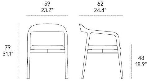 Casamania & Horm Стул ясеневый, обитый кожей или тканью, с подлокотниками sun-id-1379082 - Вид №8