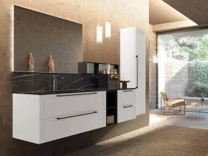 Archeda Тумба под умывальник из лакированной древесины с зеркалом Seta