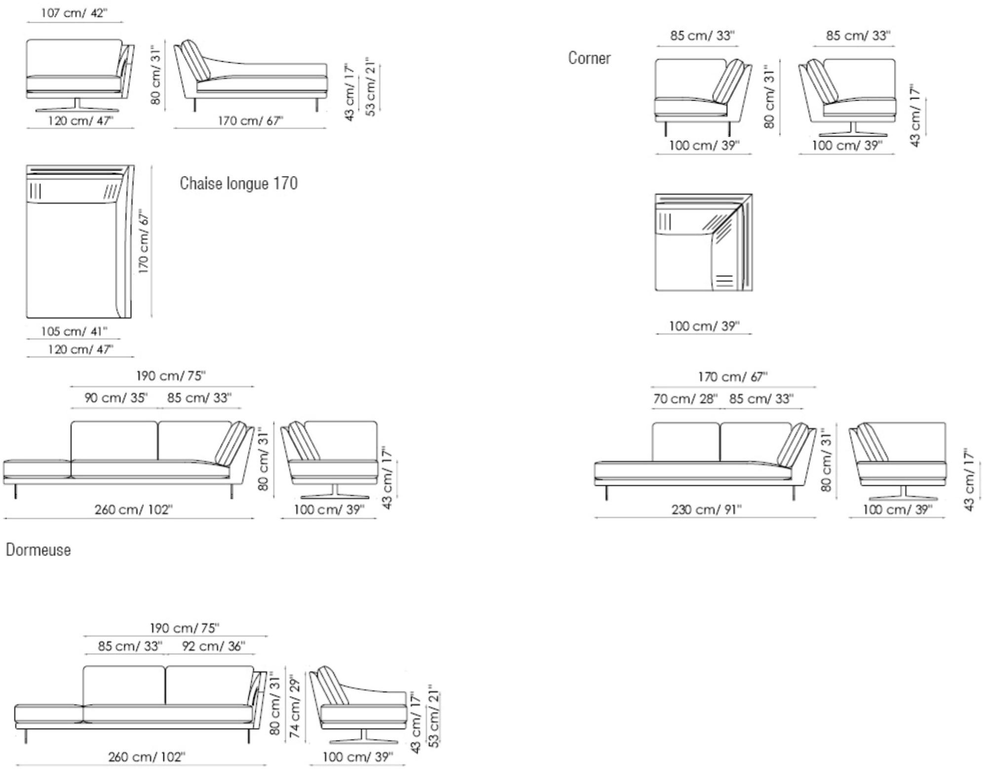Bonaldo 3-х местный модульный диван из ткани sun-id-1379377 - Вид №2
