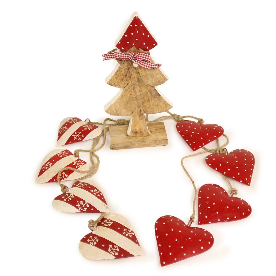 Гирлянда новогодняя подвесная "Сердца красные" Red hearts, 65 см ENJOYME  253063 Красный  - Вид №1