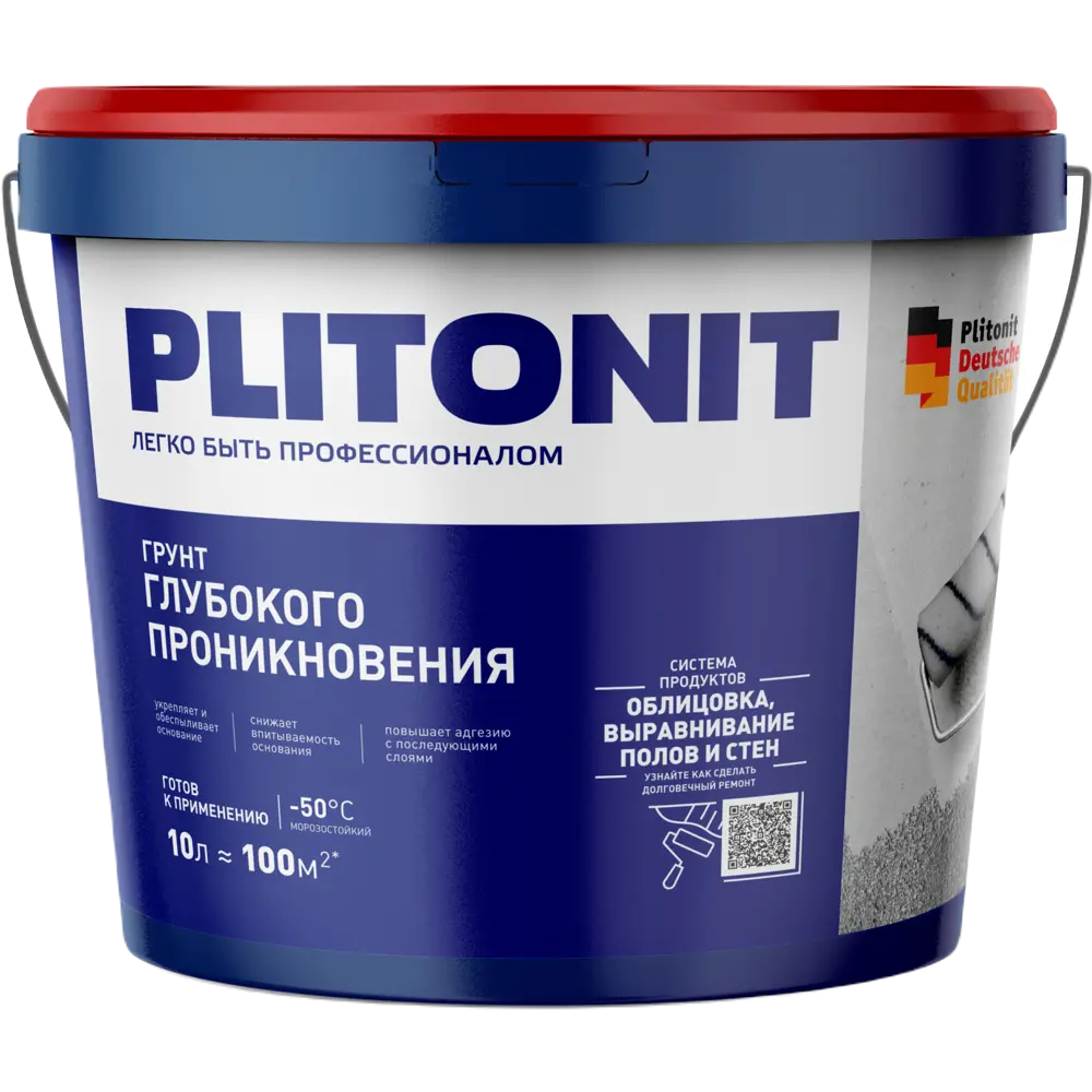 Грунтовка PLITONIT глубокого проникновения для внутренних и наружных работ 10 л 89374218 STLM-1334926