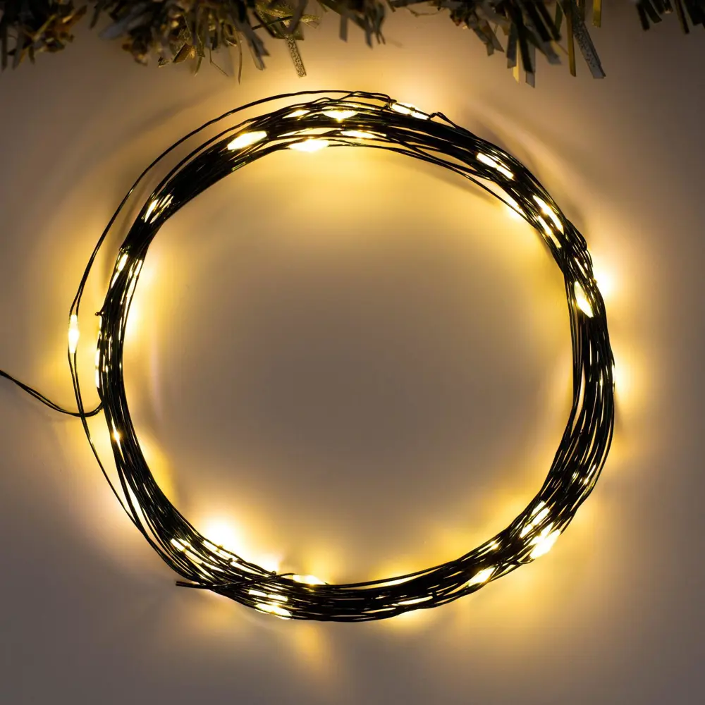 90641873 Электрогирлянда комнатная Luazon lighting 5198327 роса 5 м 50 ламп бесцветный 2 режимов работы STLM-0958275