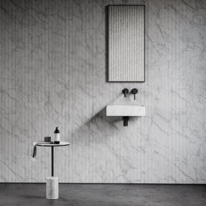 Прямоугольная подвесная раковина из каррарского мрамора