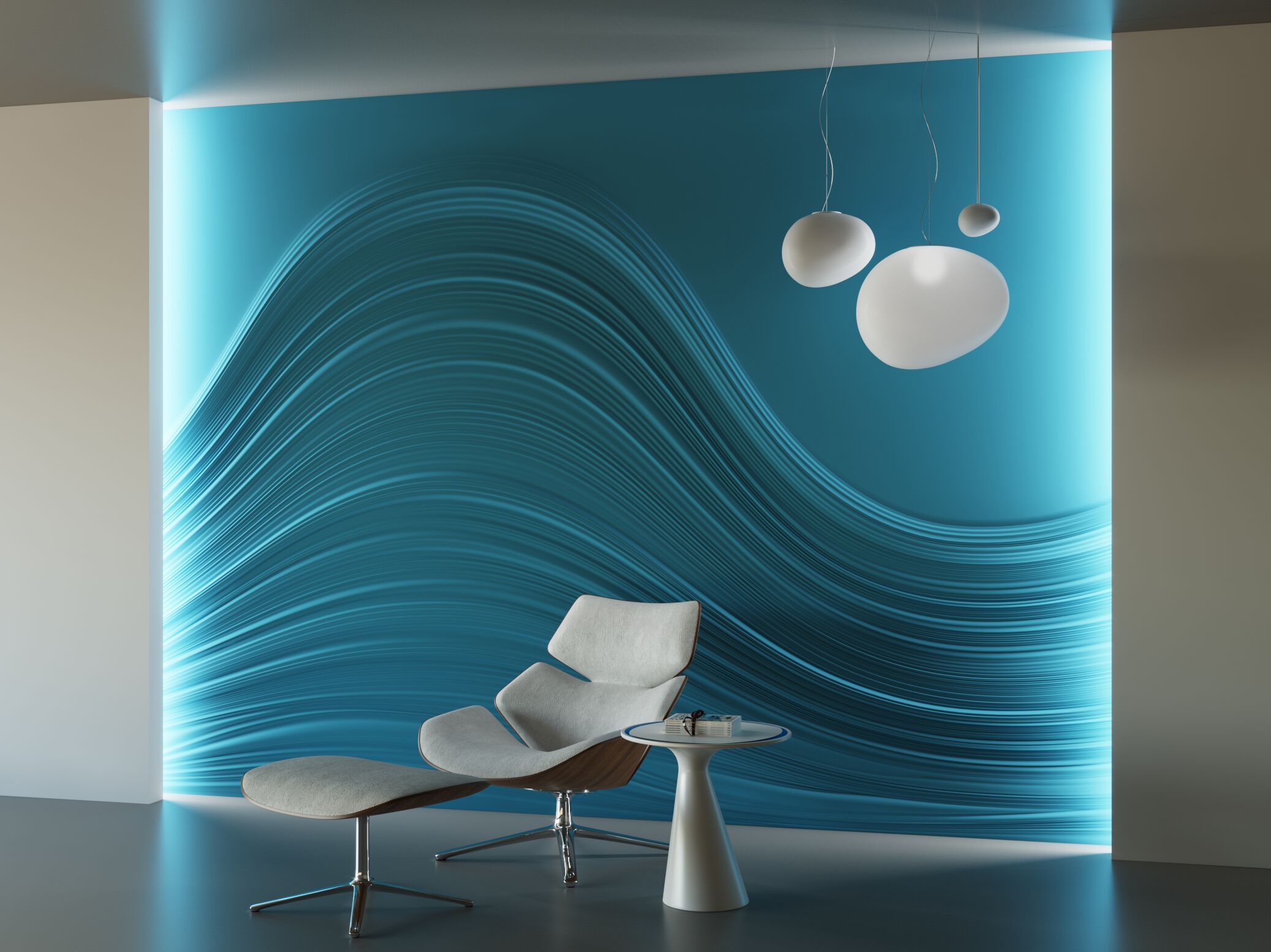 Трехмерная декоративная гипсовая панель WallDeco BIG WAVE ARCH-00120082