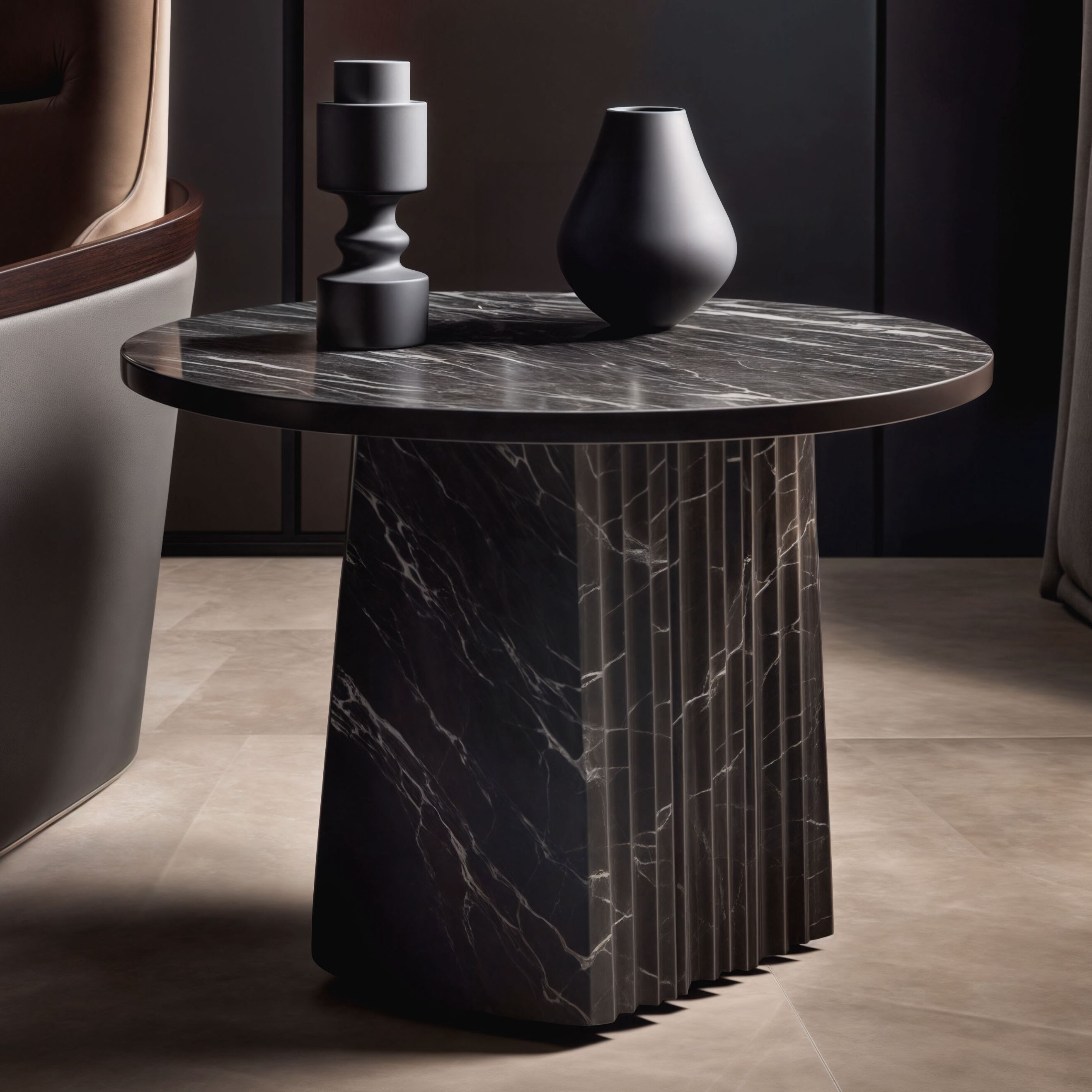 Круглый мраморный журнальный столик Wayne Enterprises Home Collection WE-168 ARCH-00084734 - Вид №1