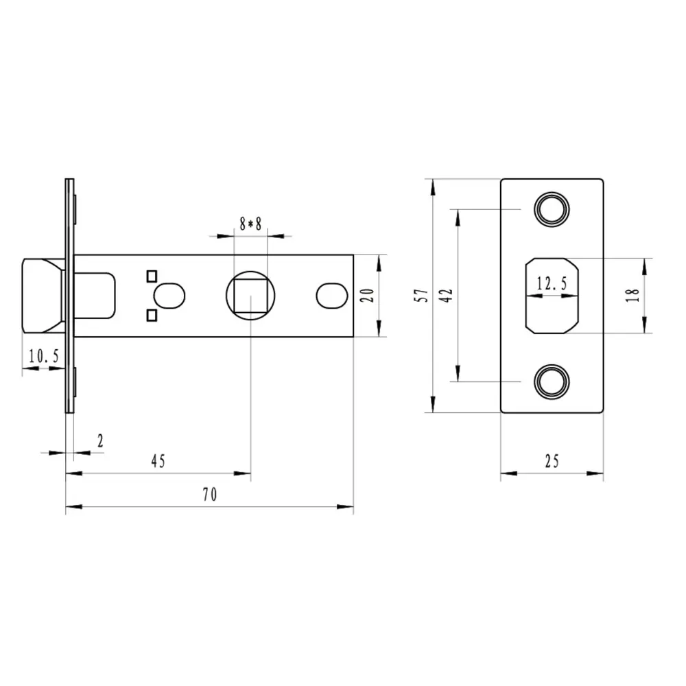 Защёлка межкомнатная EDS-6-45 B.CF металл EDSON STLM-2063979 - Вид №4