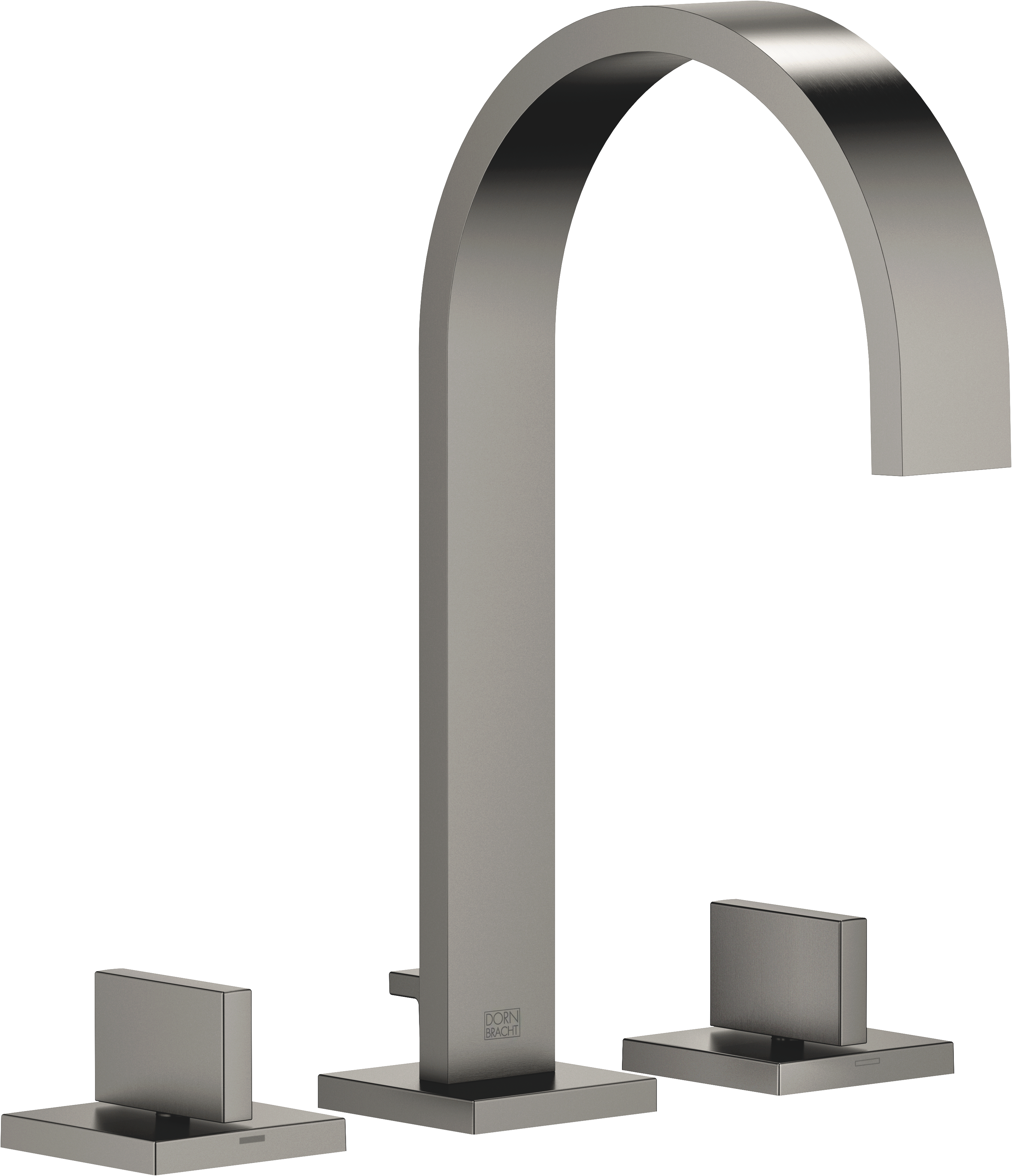 MEM Смеситель для раковины на три отверстия с донным клапаном - матовая темная платина