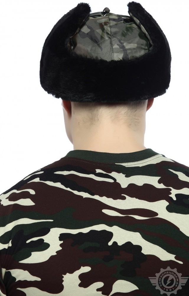 61510 Шапка-ушанка камуфляж зеленая  Камуфляжная форма  размер 58 Спецодежда  - Вид №3