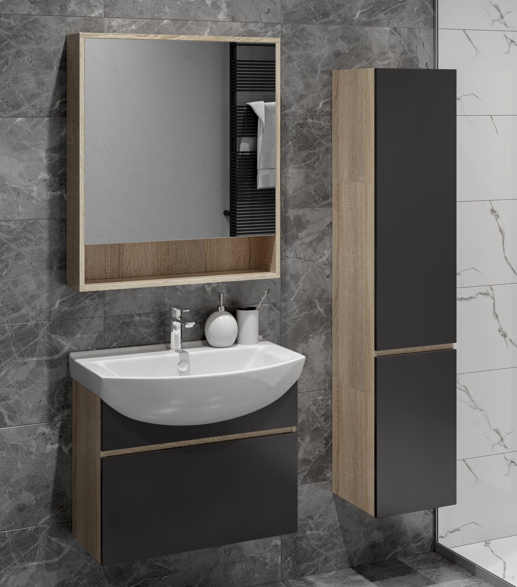 Зеркало BEST 65-20 дуб кельтик SANITA LUXE BSTSLMR65229W1 - Вид №2