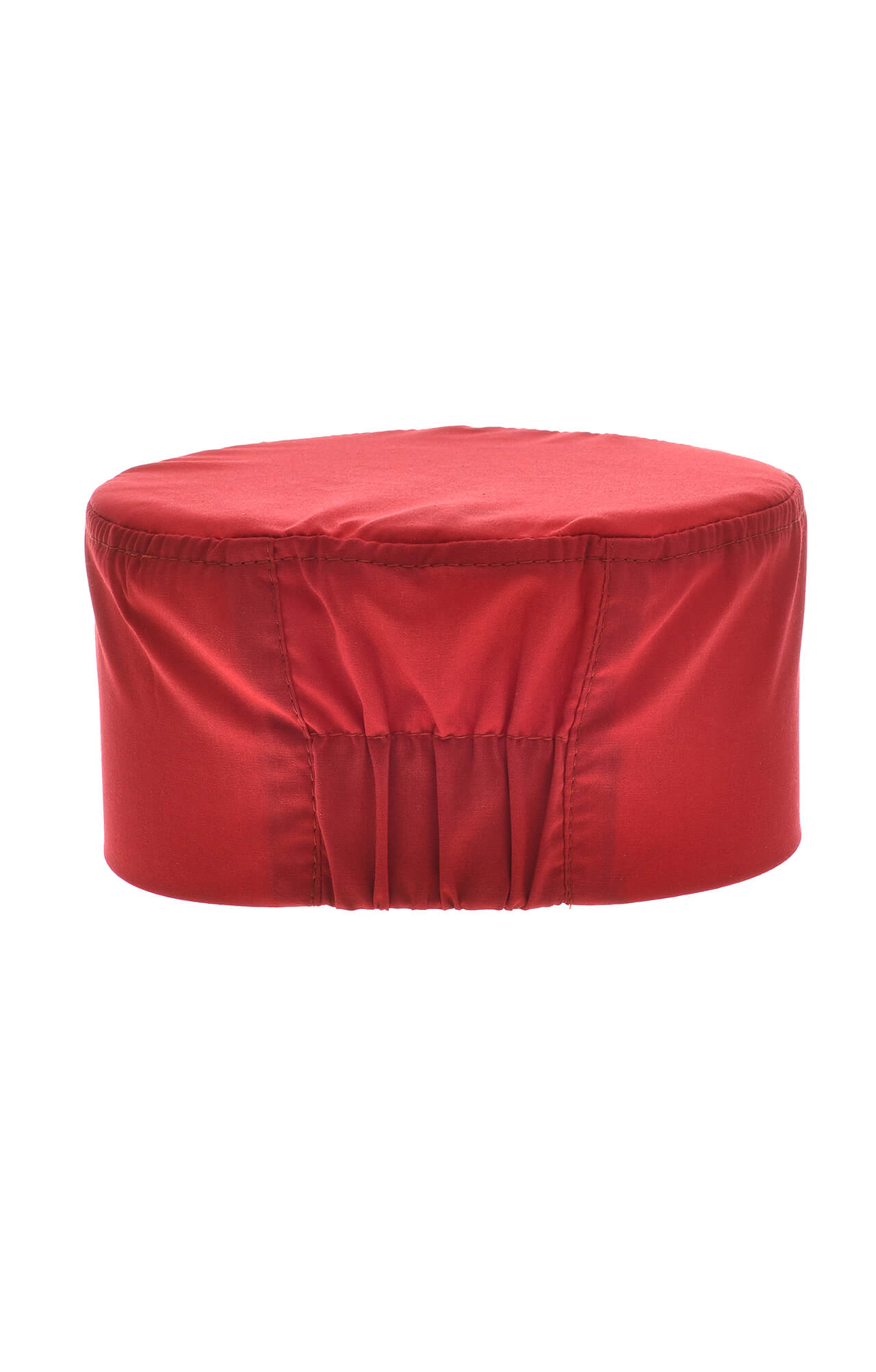 61166 Головной убор "Таблетка" ткань "Тиси" красная  Одежда для поваров  размер 55-56 Спецодежда  - Вид №1