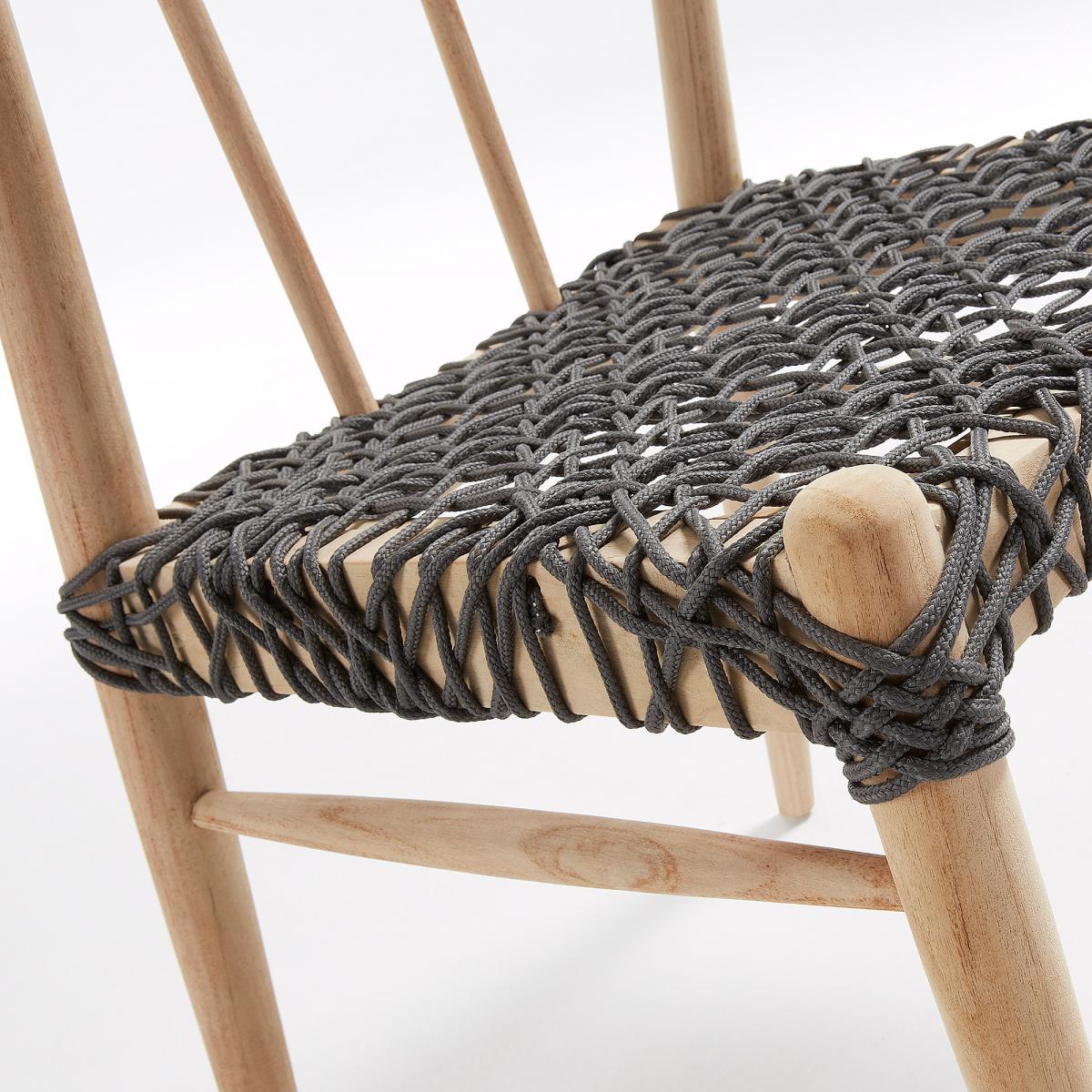 052724 Стул Dream из тикового дерева темно-серый La Forma Dreaming - Вид №4