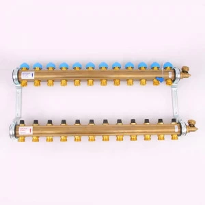 Коллекторная группа HKV с регулировочными и термостатическими вентилями WATTS Ind 1"x3/4"ЕК 12 выходов