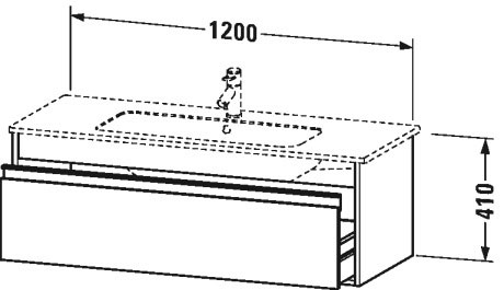 KT642107575 Ketho Тумбочка подвесная Лен, декор Duravit - Вид №1