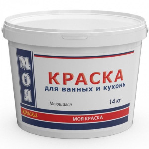 90672854 Краска акриловая ВД-АК-234 моющаяся для ванной и кухни белая База А 14 кг STLM-0332392 МОЯ КРАСКА
