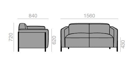 Кожаный контрактный диван Andreu World RAP SF1136 ARCH-00017397 - Вид №3