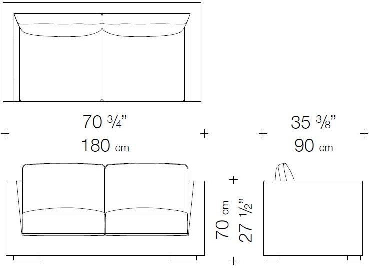 Garbarino 2-х местный тканевый диван со съемным чехлом  Eos 2p  - Вид №1