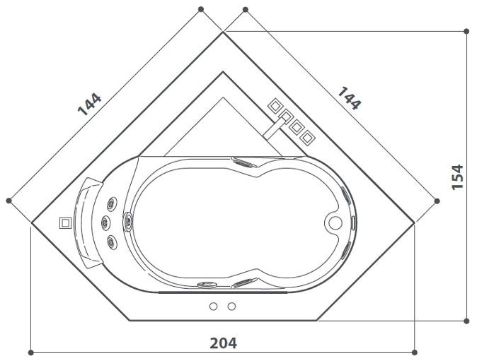 Jacuzzi® Угловая гидромассажная ванна Aura sun-id-1361322 - Вид №1