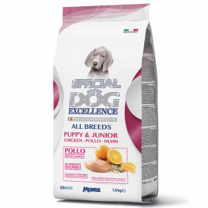 ПР0059869 Корм для щенков EXCELLENCE курица, рис, льняное семя, цитрусовые сух. 1,5кг SPECIAL DOG