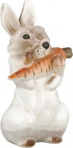 89139 Императорский фарфоровый завод Скульптура "Заяц с морковкой 1" Фарфор твердый