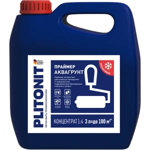 Грунтовка для влажных помещений Plitonit АкваГрунт, 3 л