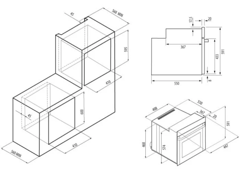 5491753 Электрический духовой шкаф KRONA LAZIO 45 BL черный KRONA1 STDN-0136720 - Вид №9