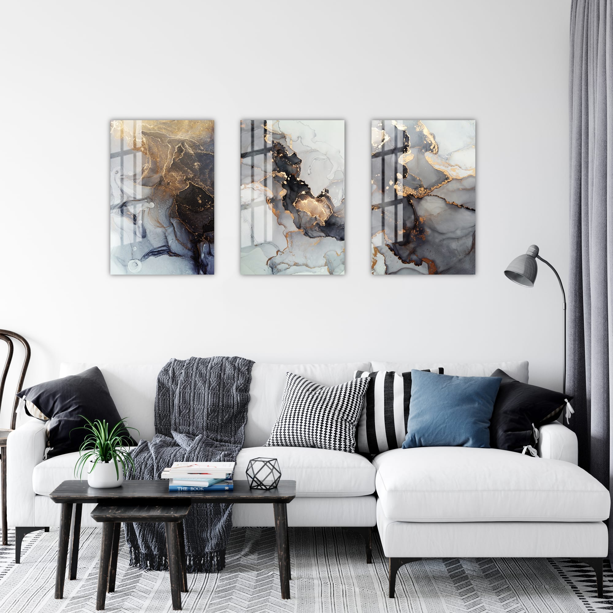 82977336 Картина на стекле «Белый акрил 2» 40x60 см Santreyd  - Вид №5