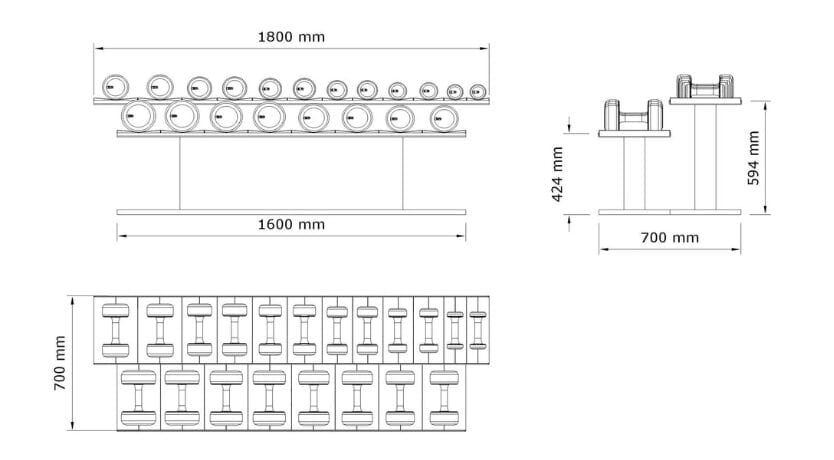 Набор гантелей из нержавеющей стали и дерева PENT Colmia ARCH-00105165 - Вид №8