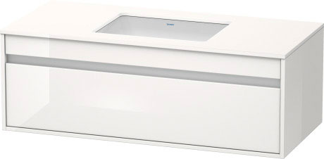 KT689605353 Тумбочка подвесная для встраиваемого снизу умывальника f-bonded Ketho #KT6896 1200 x 550 мм Каштан темный, декор Duravit - Вид №2