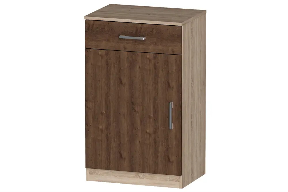 91071187 Тумба офисная Furnistyle ЛТ-01 55x90x40 см 1 ящик ЛДСП цвет дуб сонома/дуб коричневый табак STLM-0468323
