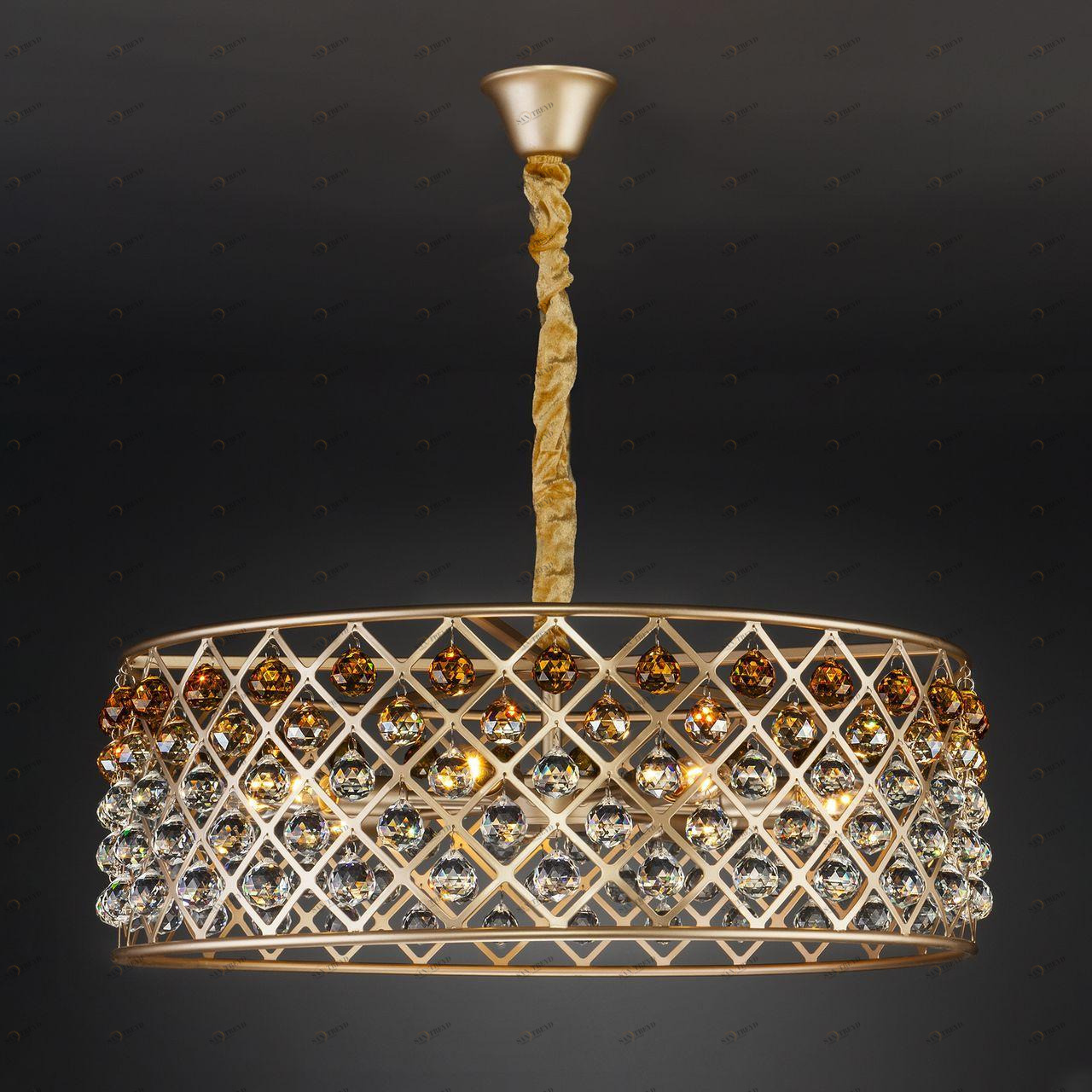 Подвесная люстра Bogates Perline 307/9 Strotskis BOGATES ДИЗАЙНЕРСКИЕ, PERLINE 312431 Желтый 