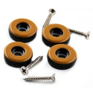 Накладки на мебельные ножки на саморезах ⌀22 мм круглые ПТФЭ коричневые 4 шт.