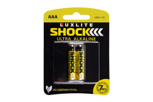 16448661 Батарейки Shock ААА 2 штуки в блистере GOLD 7762 Luxlite