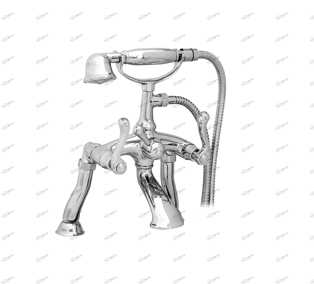 Gentry Home Смеситель для умывальника на три отверстия с выдвижным краном Tiffany Хром GH102051