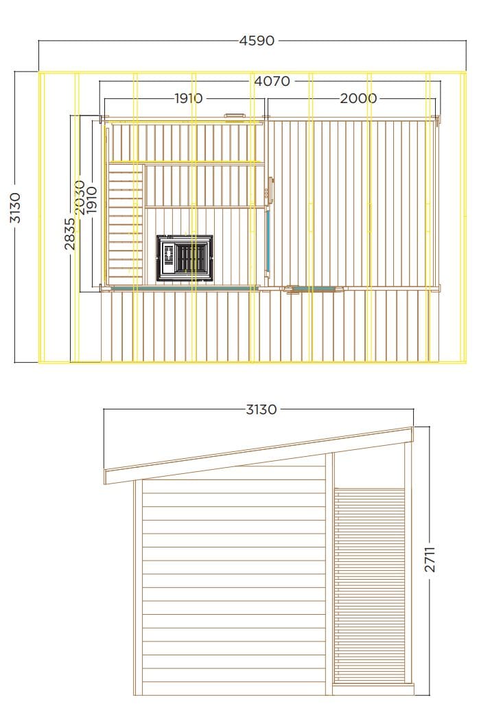 Пихта открытый сауна Kinedo NORDICA ARCH-00069806 - Вид №11