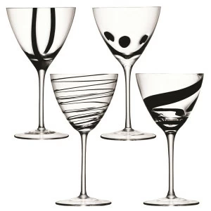 Набор из 4 бокалов для вина 420 мл Jazz LSA INTERNATIONAL JAZZ 00-3863239 Прозрачный;черный