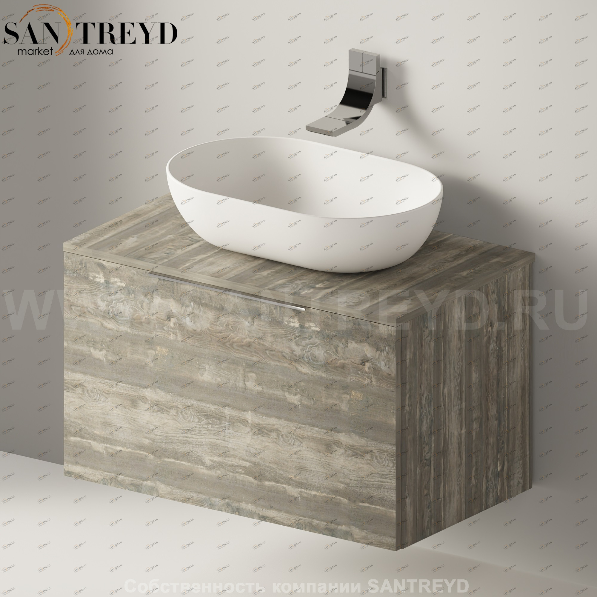 Flaminia BOX Настенная тумба для раковины 85 см с 1 ящиком BX811.WE Ceramica Flaminia BX811WE