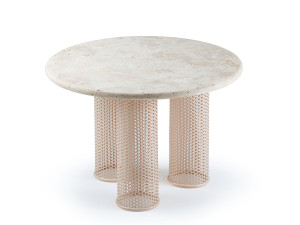 Мраморный низкий круглый журнальный столик