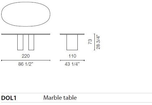 Cappellini Овальный мраморный стол  Dol1  - Вид №5