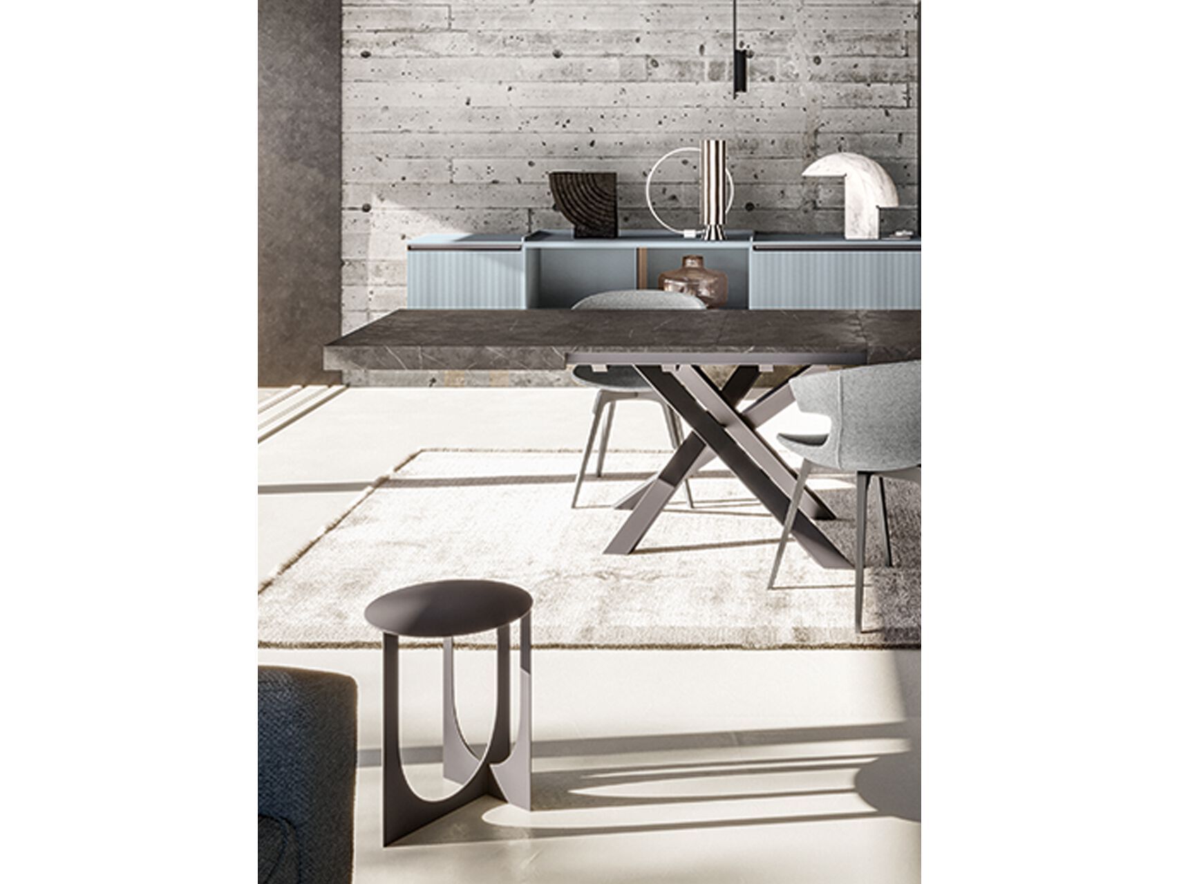 Круглый журнальный столик из листового металла Santalucia Mobili Homy ARCH-00099948 - Вид №3