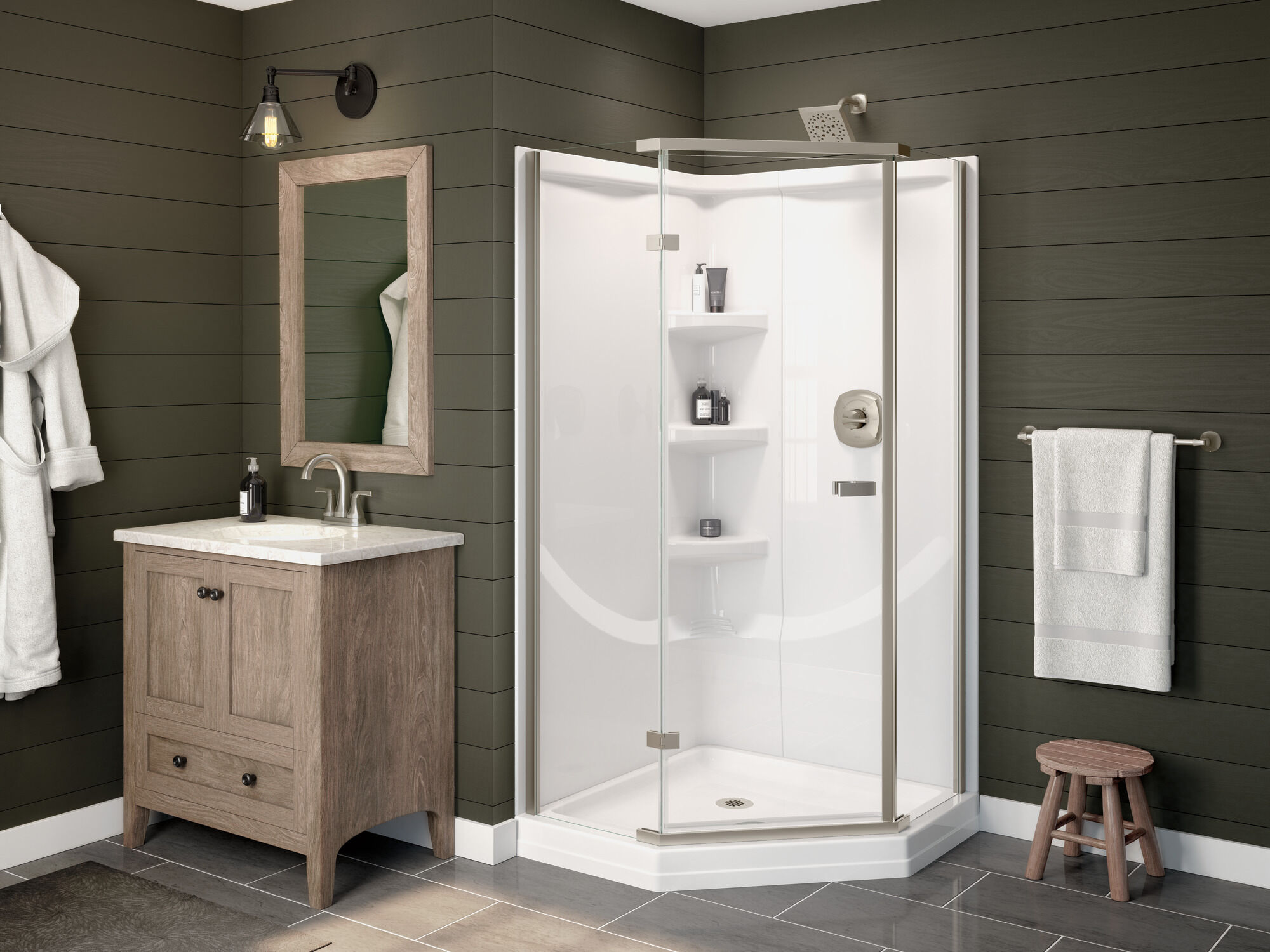 Душевой поддон Neo Angle 38 дюймов Delta Faucet 422062 - Вид №7