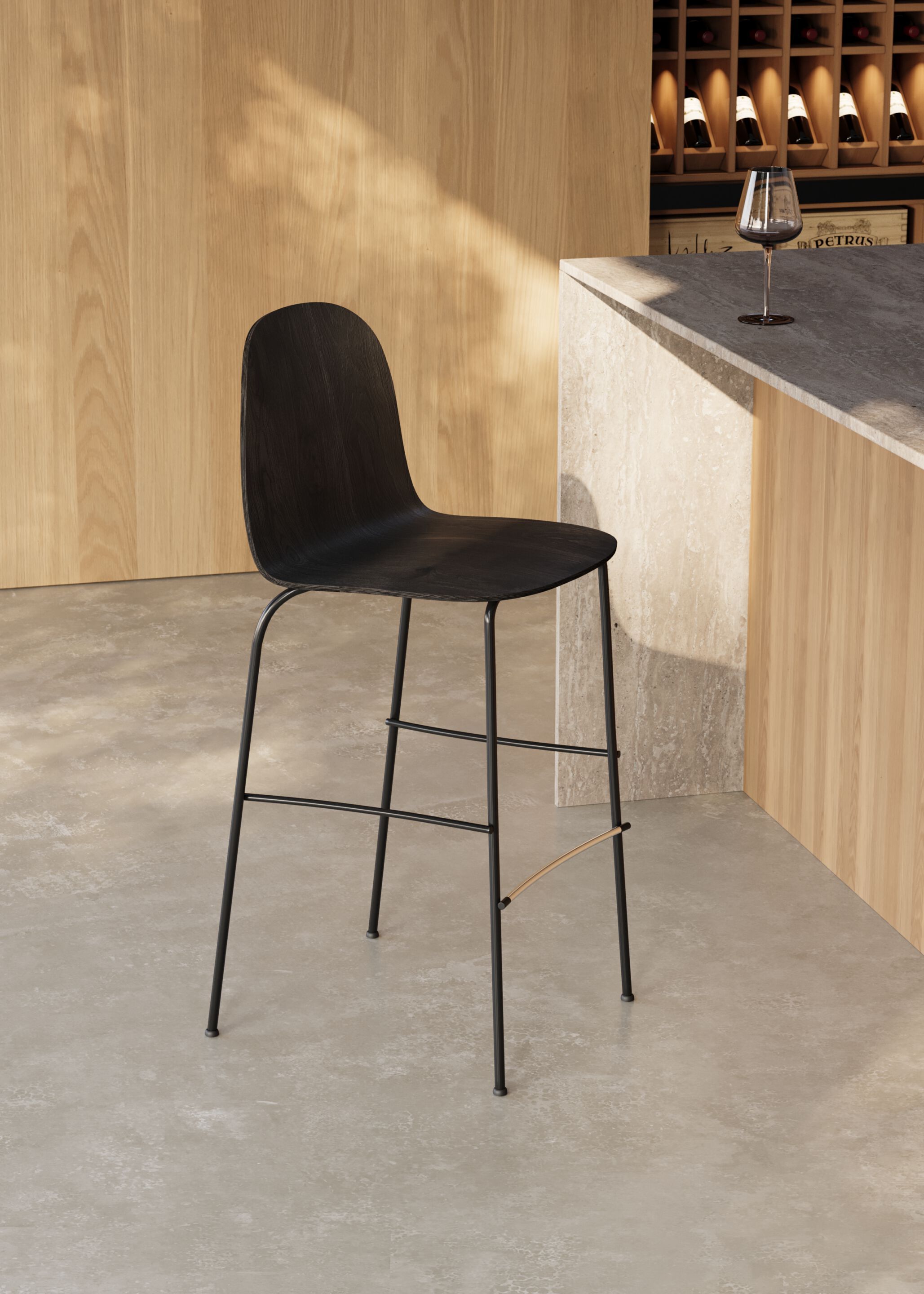 Деревянный табурет с подставкой для ног Omelette Editions Земля ARCH-00082140 - Вид №1