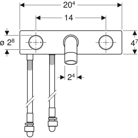 116.460.21.1 Смеситель для раковины Geberit ONE круглого исполнения, настенный монтаж, смеситель двухручковый, для монтажного элемента Geberit ONE Geberit  - Вид №2