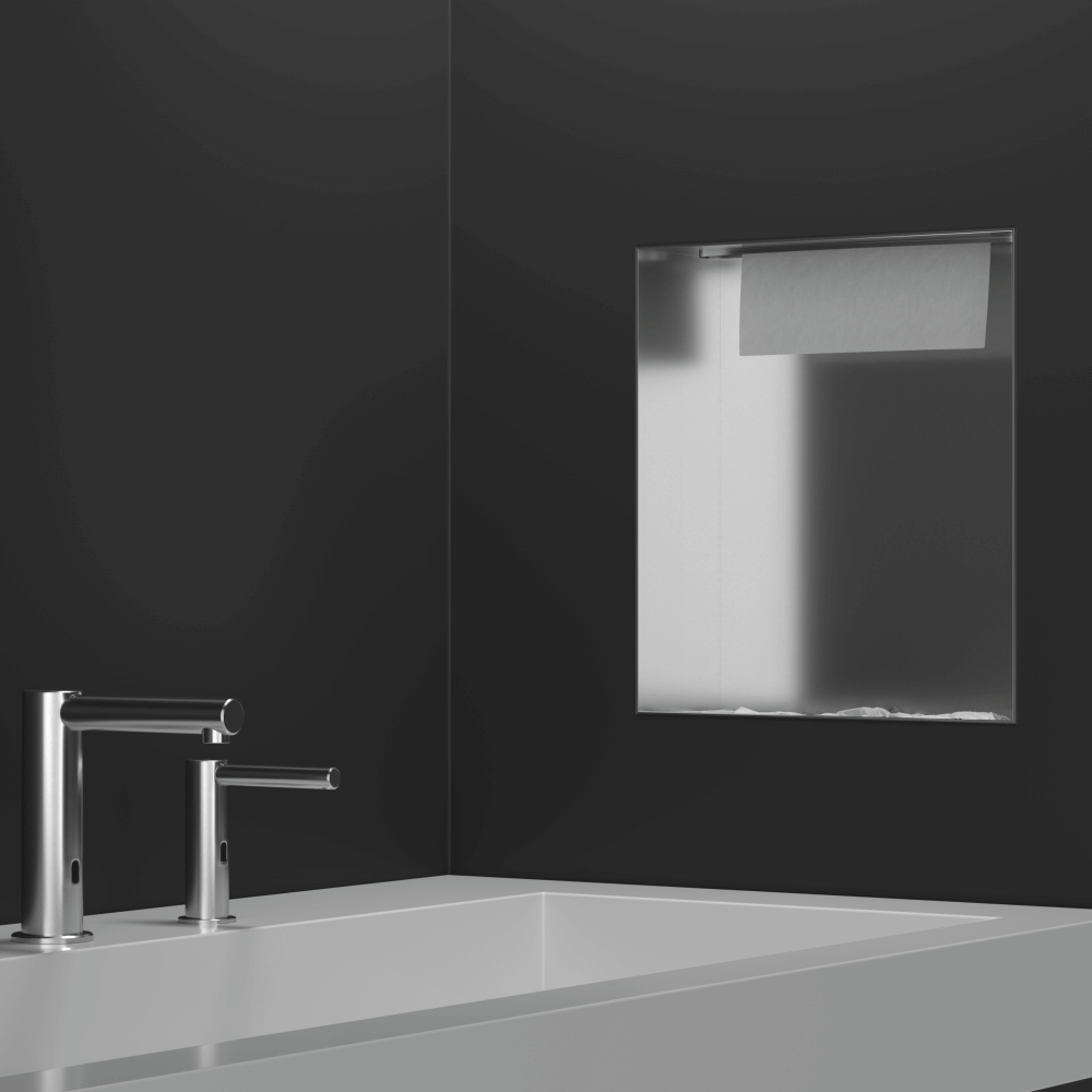 T525-B Встраиваемый комбинированный блок, диспенсер для полотенец и мусорное ведро объемом 20 л, полностью скрытый в стене Duten  - Вид №1