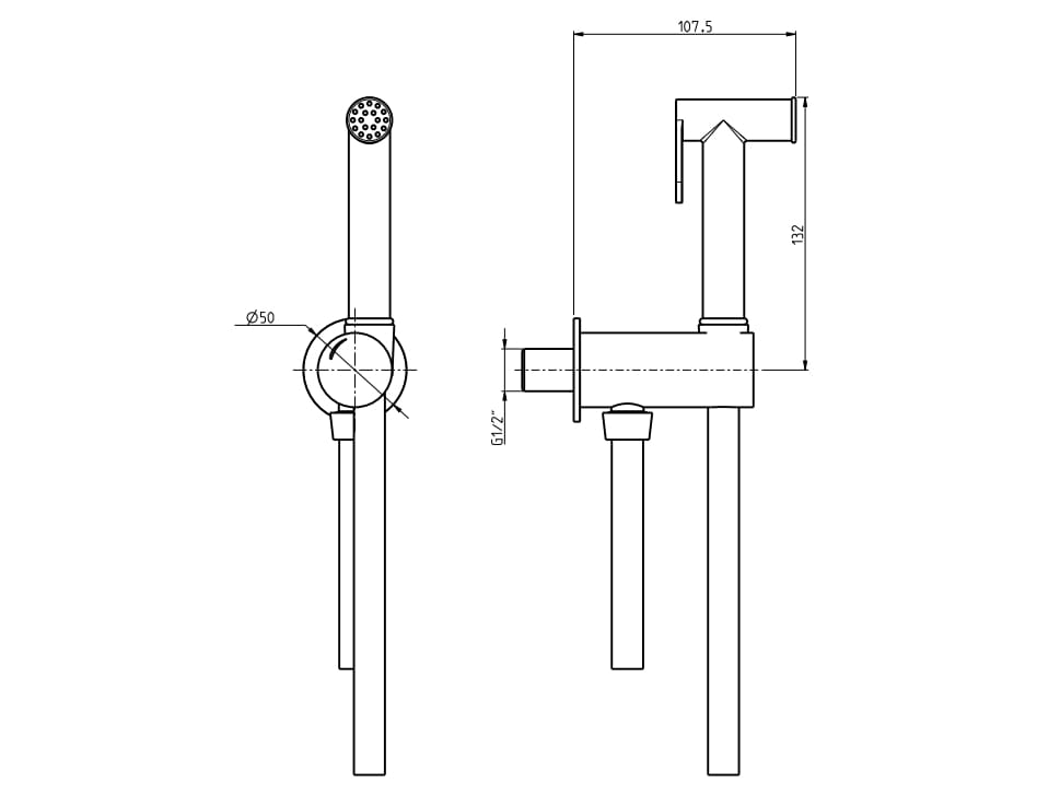 Гидроскоп с гибким и держателем Rubinetterie Frattini 12402 ARCH-00106390 - Вид №11
