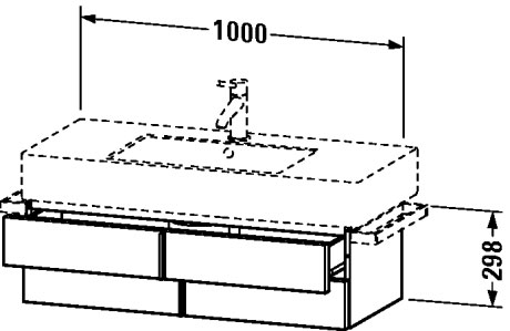 VE621402222 Vero Тумбочка подвесная Белый глянцевый декор Duravit - Вид №1