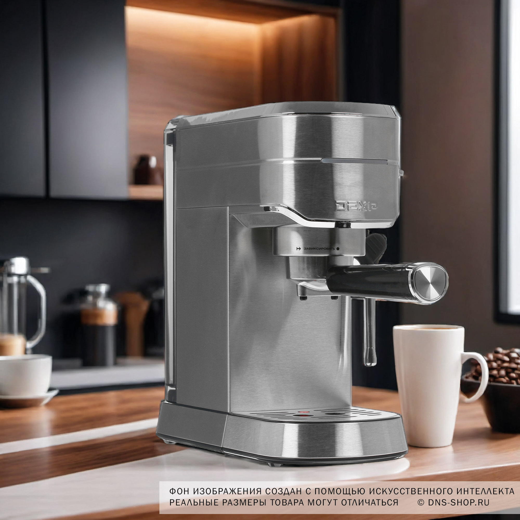 4813779 Кофеварка рожковая DEXP EM-1450 серый STDN-0136180 - Вид №8
