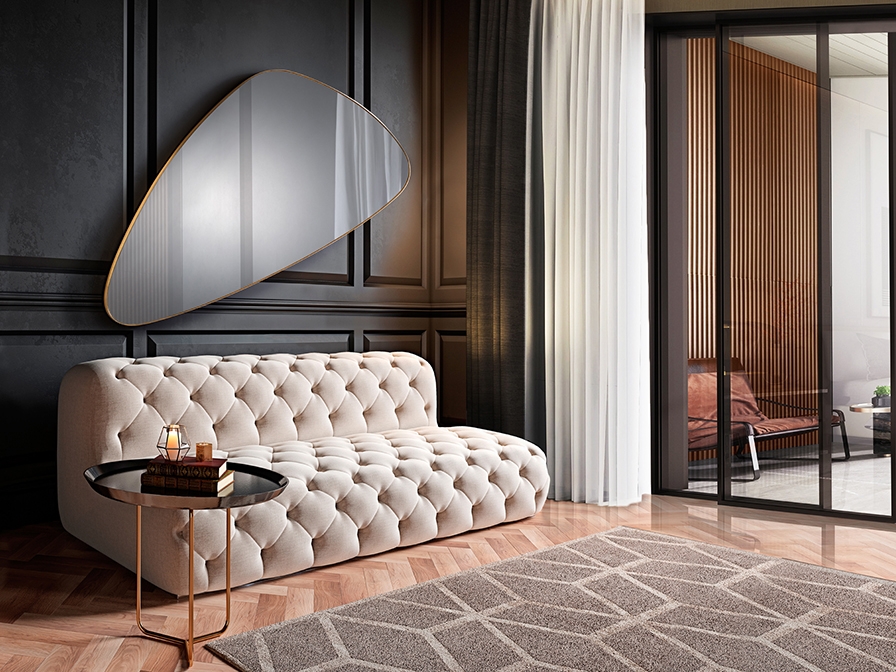 091258 Зеркало треугольное 168Х81 золото Schuller Orio  - Вид №2