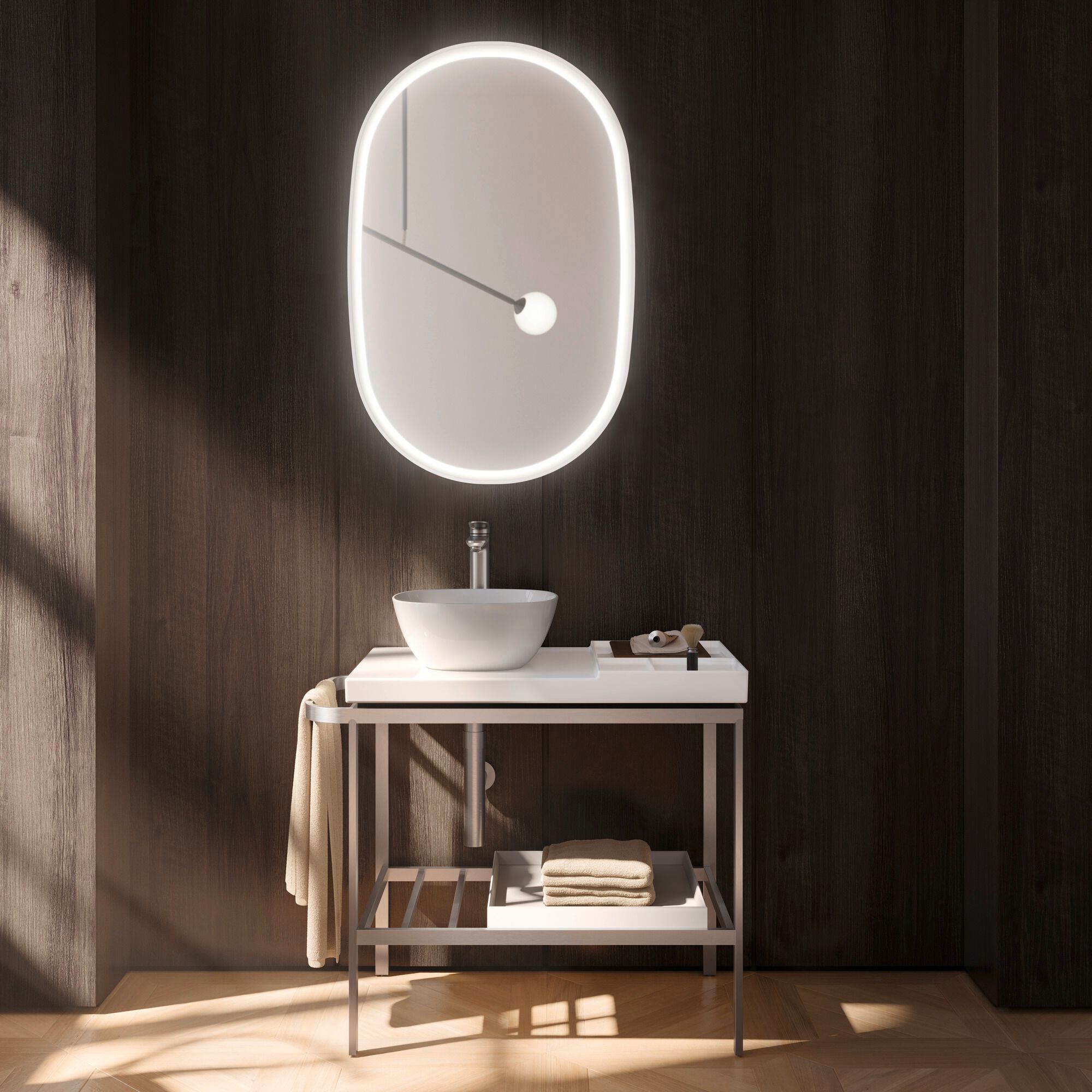 Металлическая напольная раковина с держателем для полотенец Duravit Aurena ARCH-00113133 - Вид №1