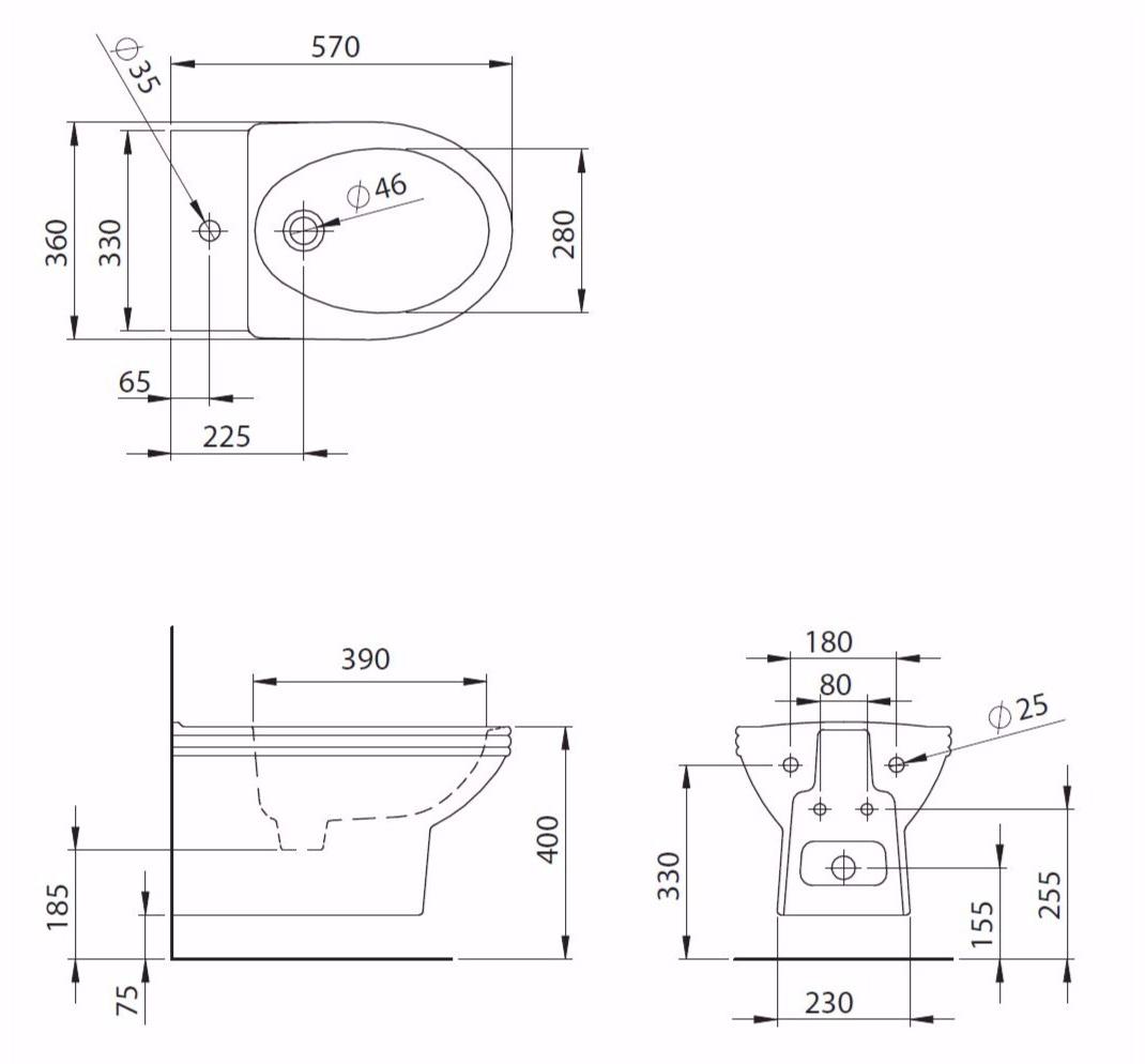 Биде подвесное VICTORIAN Gentry Home sun-id-1504070 - Вид №3