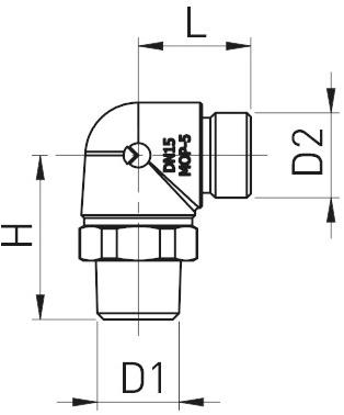 TECO Фитинг с наружной / наружной резьбой 90 ° Firebag® sun-id-1386606 - Вид №1
